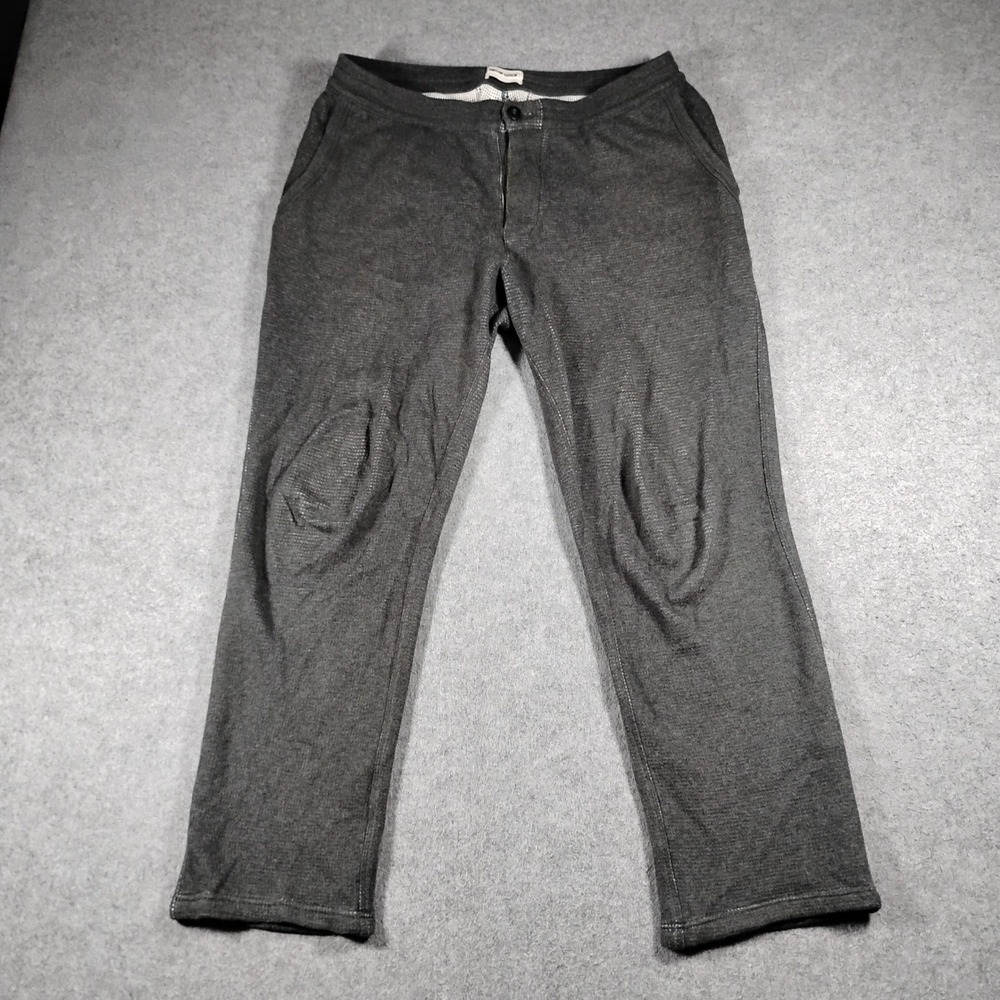 Taylor Stitch Men M Charcoal Gray Organic Cotton Waffle Knit Jogger Lounge Pants